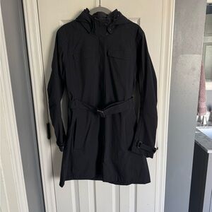 REI black rain jacket, fits like a small- excellent condition